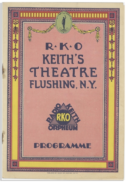 1931 RKO Program Advertising ''Howard, Fine and Howard'' -- 10pp. Program From Flushing's Keith's Franklin Theater Measures 5.25'' x 7.75'' -- Mild Soiling & Separation of Interior Pages at Top Staple